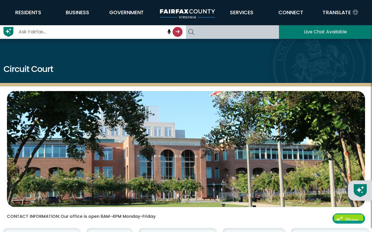 Fairfax County arrest warrant records: Circuit Court criminal jurisdiction